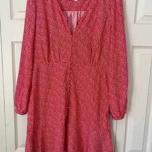 LOFT - Red Dress with Hearts